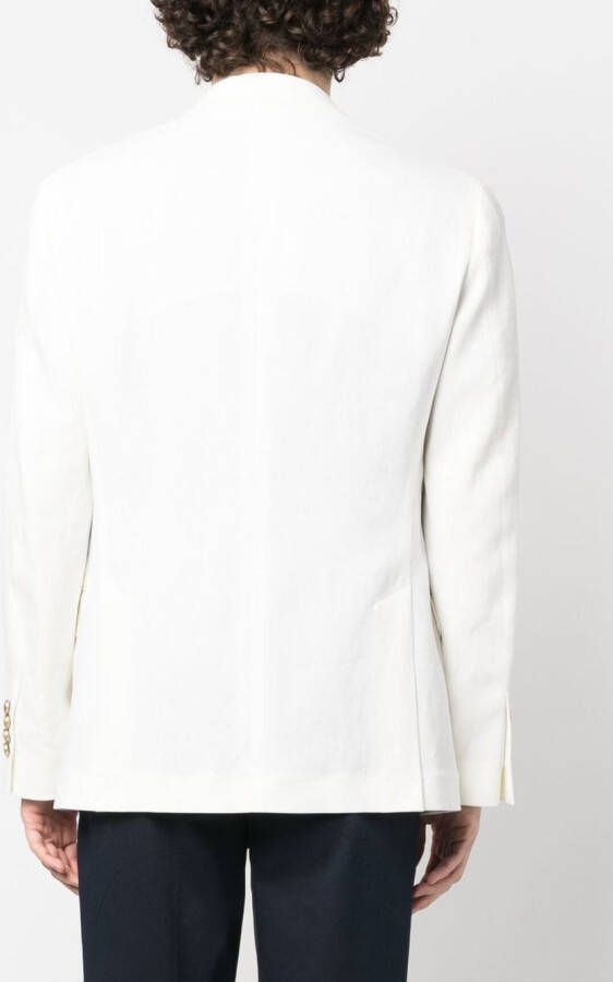 Brunello Cucinelli Blazer met enkele rij knopen Beige