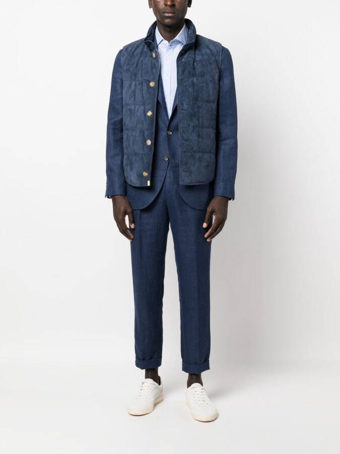 Brunello Cucinelli Colbert met enkele rij knopen Blauw