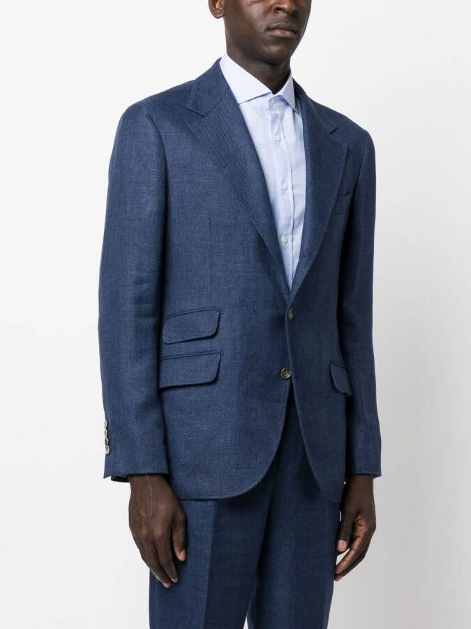Brunello Cucinelli Colbert met enkele rij knopen Blauw
