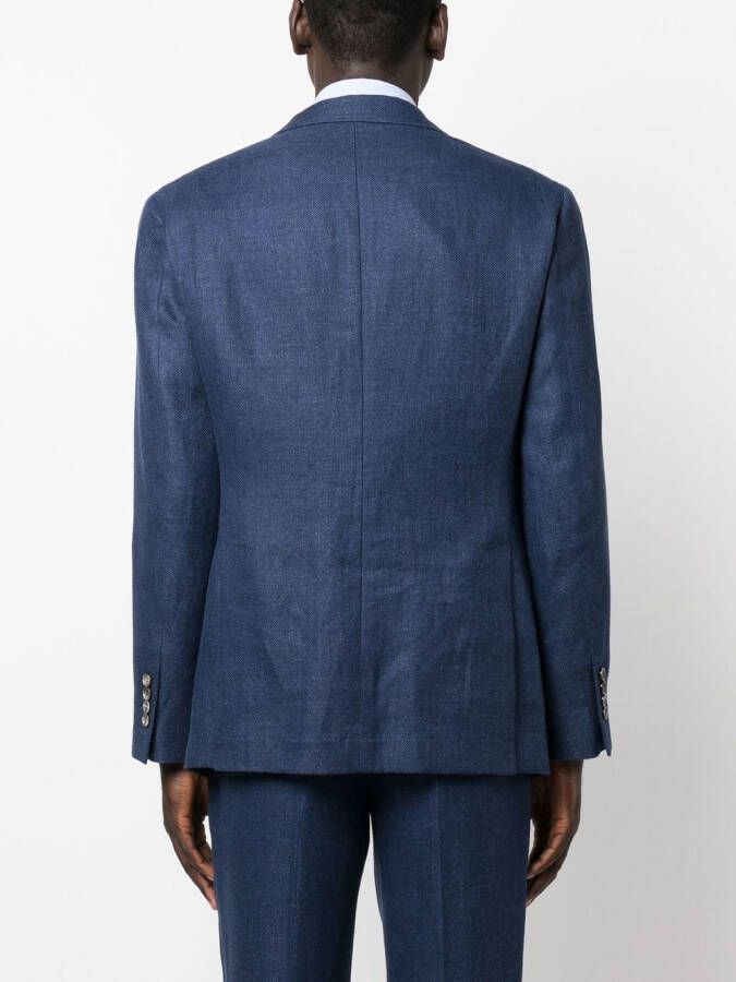 Brunello Cucinelli Colbert met enkele rij knopen Blauw