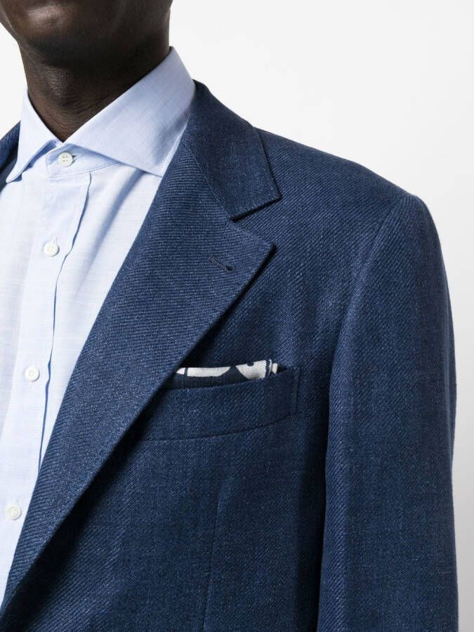 Brunello Cucinelli Colbert met enkele rij knopen Blauw