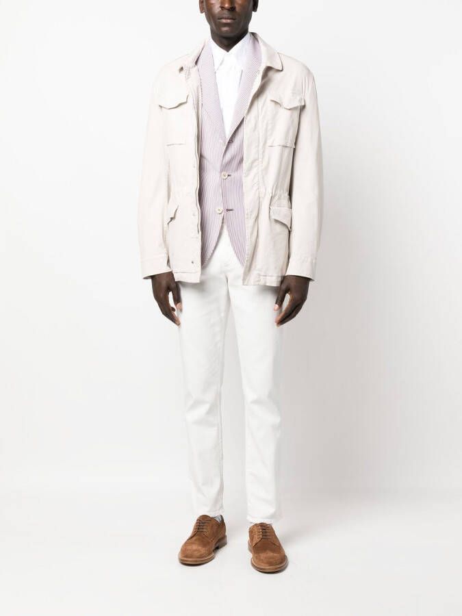 Brunello Cucinelli Colbert met enkele rij knopen Wit