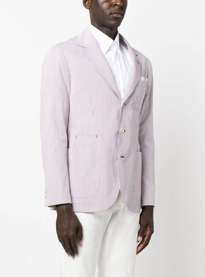 Brunello Cucinelli Colbert met enkele rij knopen Wit