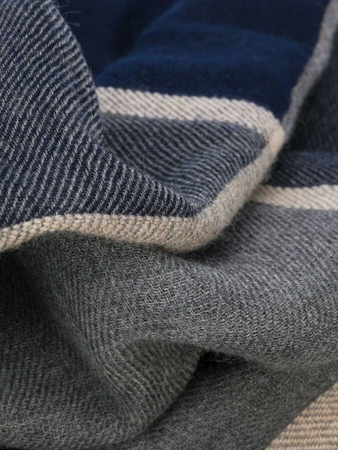 Brunello Cucinelli Sjaal met colourblocking Blauw