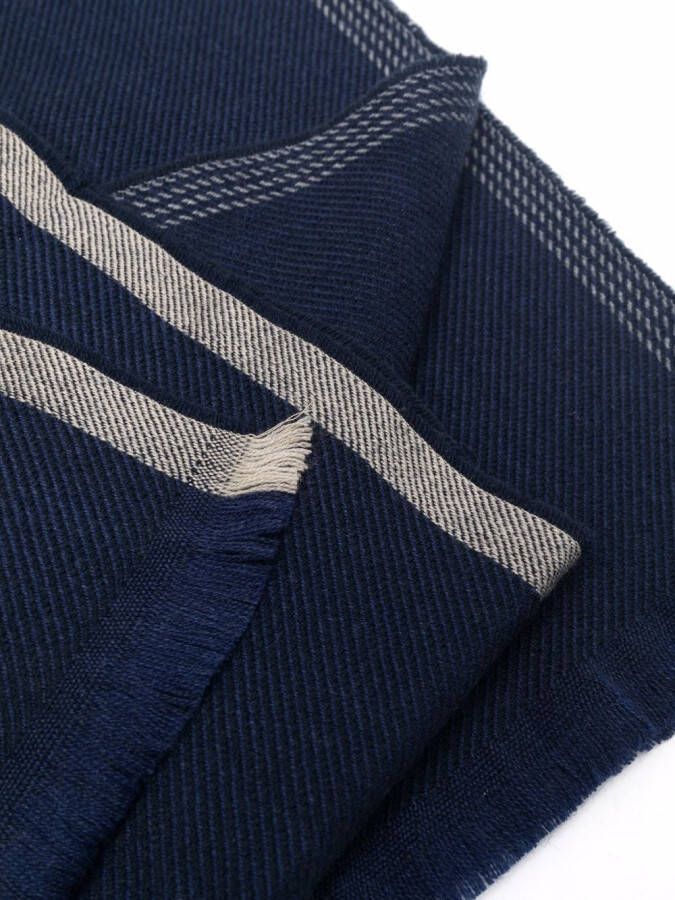 Brunello Cucinelli Sjaal met franje Blauw