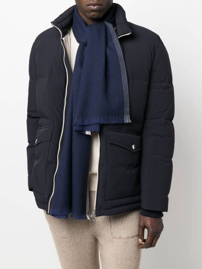 Brunello Cucinelli Sjaal met franje Blauw