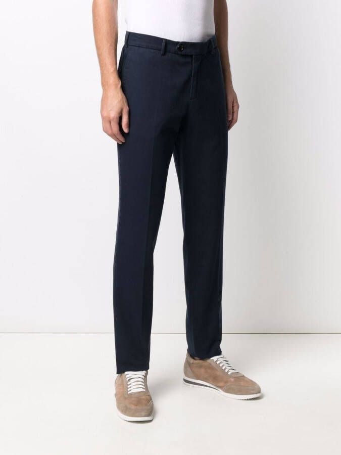 Brunello Cucinelli Slim-fit chino Blauw