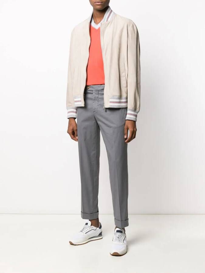 Brunello Cucinelli Slim-fit chino Grijs