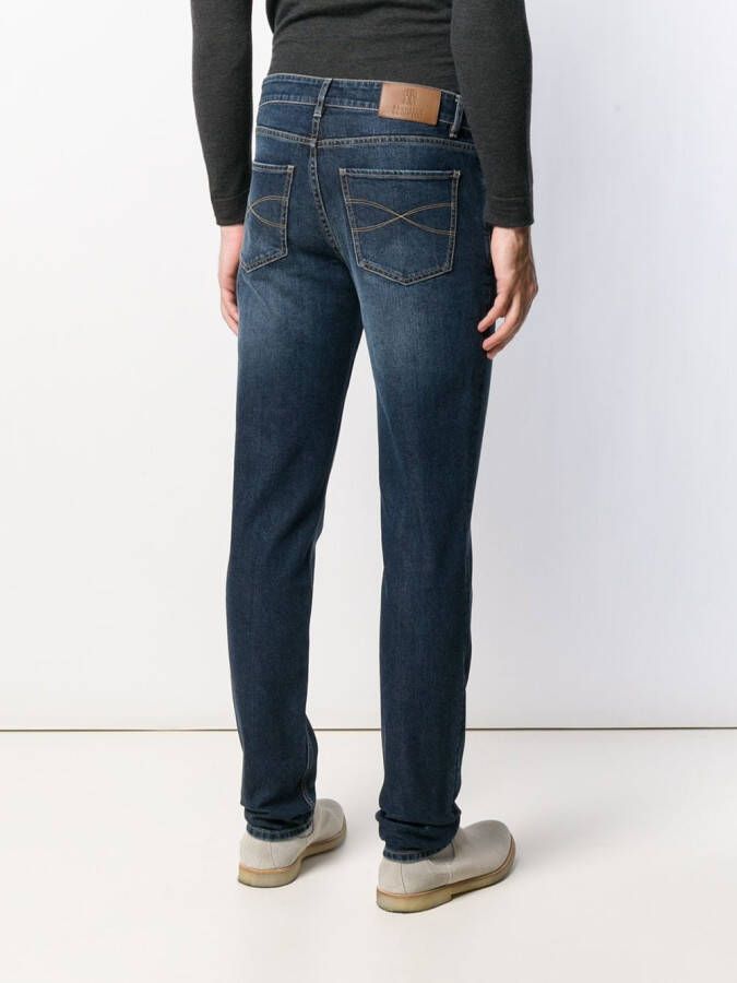 Brunello Cucinelli Slim-fit jeans Blauw