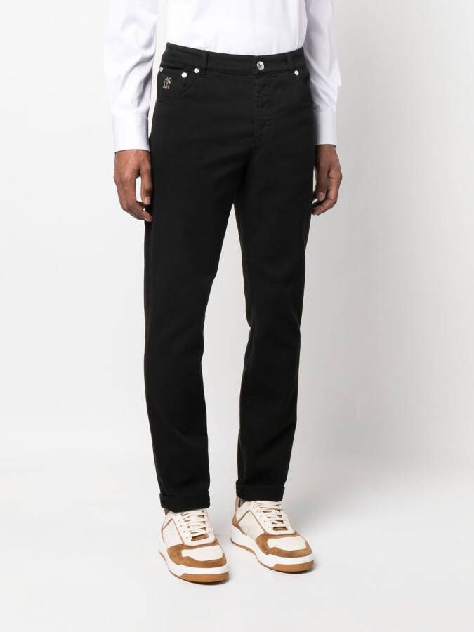 Brunello Cucinelli Slim-fit jeans Zwart