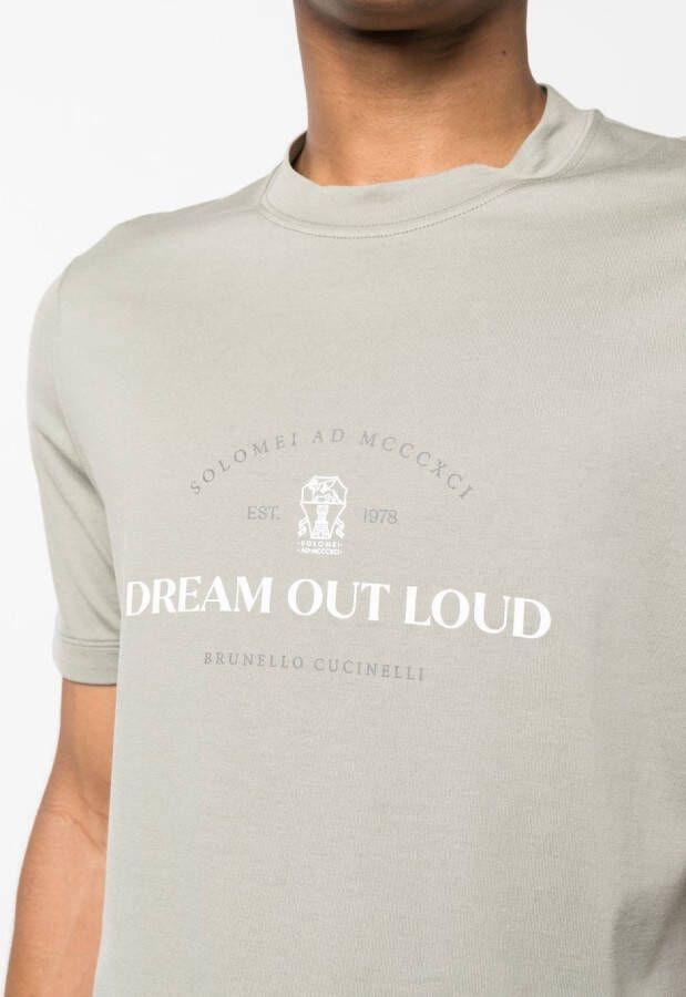 Brunello Cucinelli T-shirt met tekst Groen
