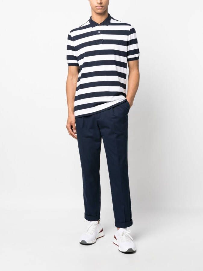 Brunello Cucinelli Gestreept poloshirt Blauw
