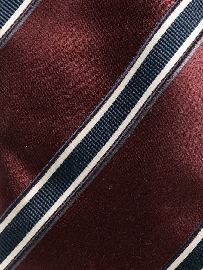 Brunello Cucinelli Stropdas met diagonale strepen Rood