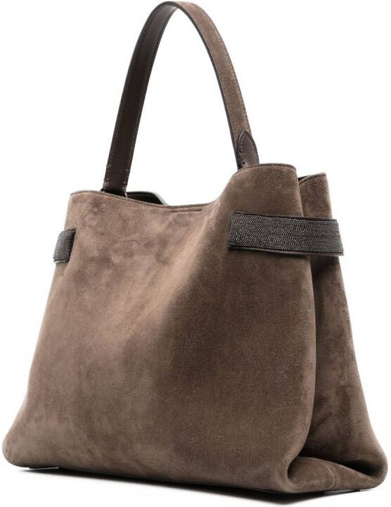 Brunello Cucinelli Suède shopper Bruin
