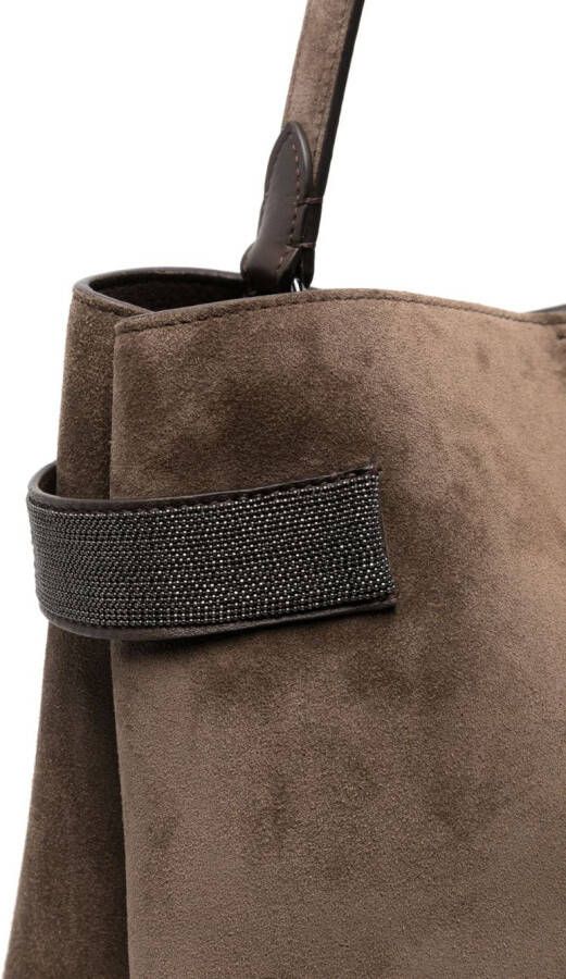 Brunello Cucinelli Suède shopper Bruin