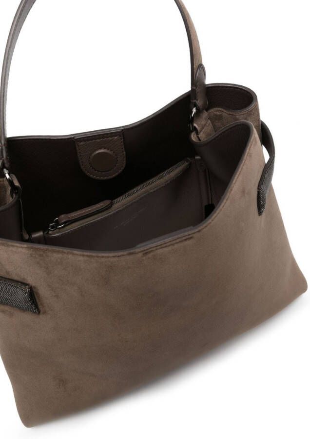 Brunello Cucinelli Suède shopper Bruin