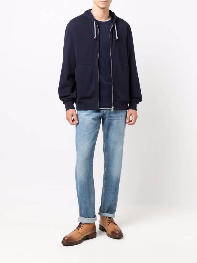 Brunello Cucinelli Sweater met capuchon Blauw