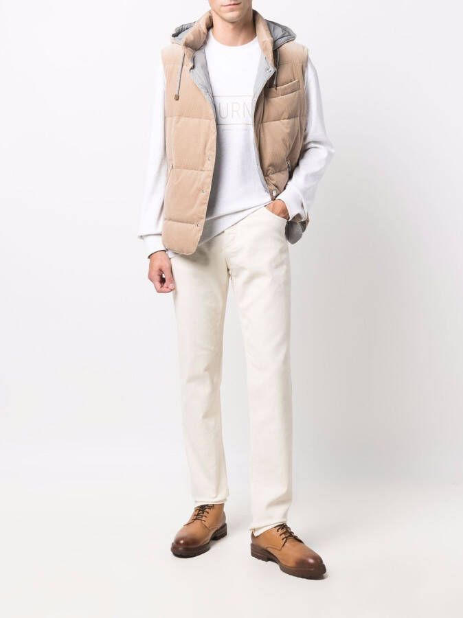 Brunello Cucinelli Sweater met tekst Beige