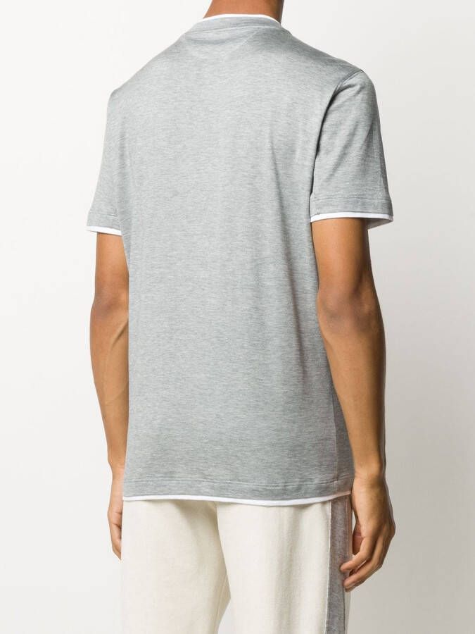 Brunello Cucinelli T-shirt met gelaagd effect Grijs