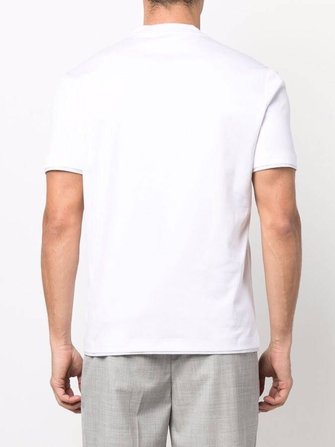Brunello Cucinelli T-shirt met gelaagde afwerking Wit