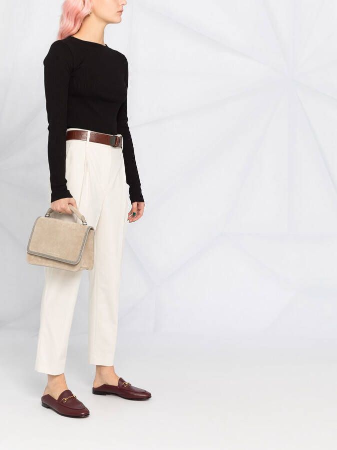 Brunello Cucinelli T-shirt met ketting afwerking Zwart
