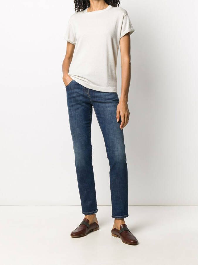 Brunello Cucinelli T-shirt met ronde hals Beige