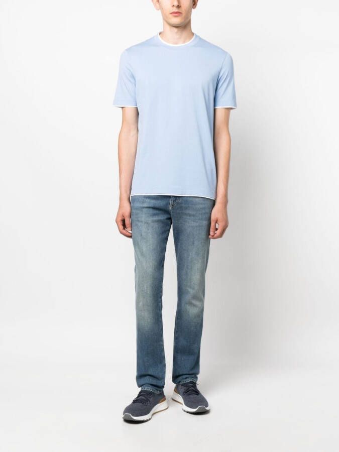 Brunello Cucinelli T-shirt met ronde hals Blauw