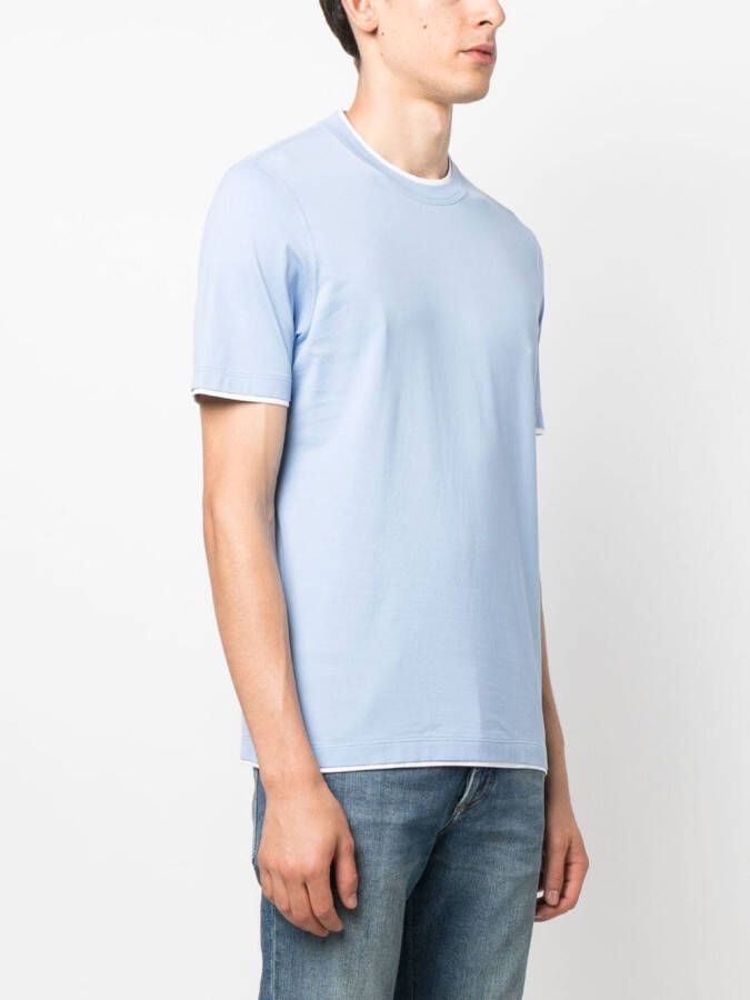 Brunello Cucinelli T-shirt met ronde hals Blauw