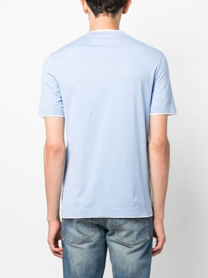 Brunello Cucinelli T-shirt met ronde hals Blauw