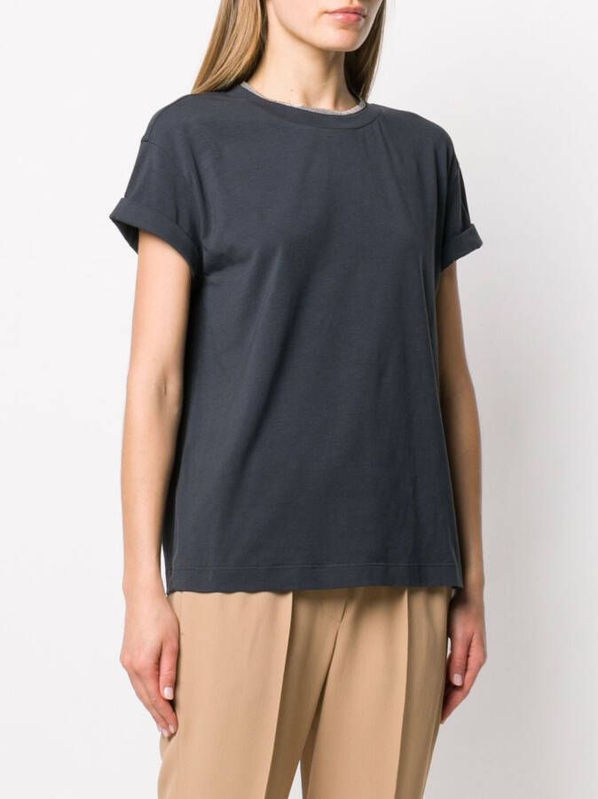 Brunello Cucinelli T-shirt met ronde hals Blauw