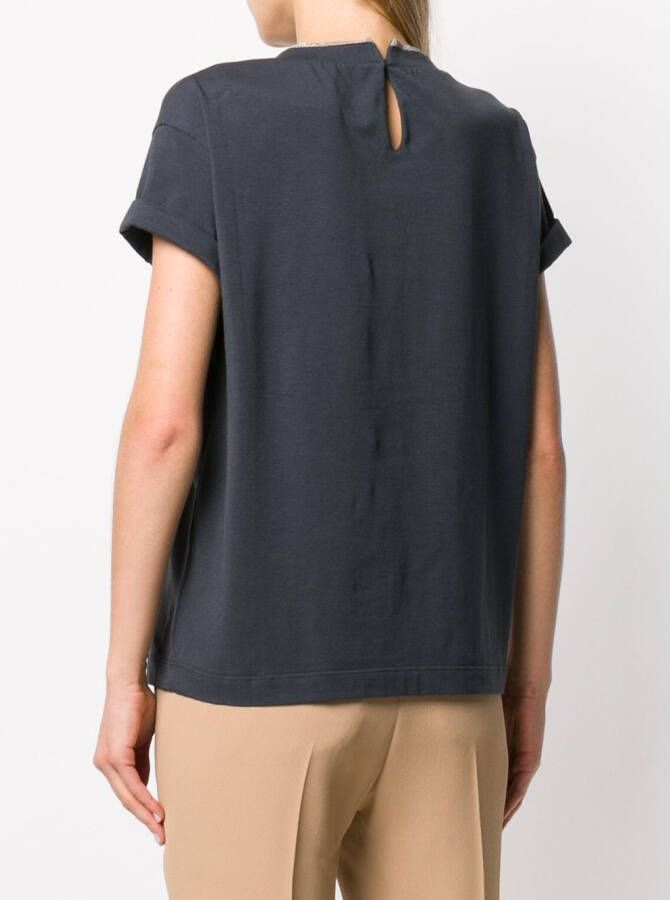 Brunello Cucinelli T-shirt met ronde hals Blauw