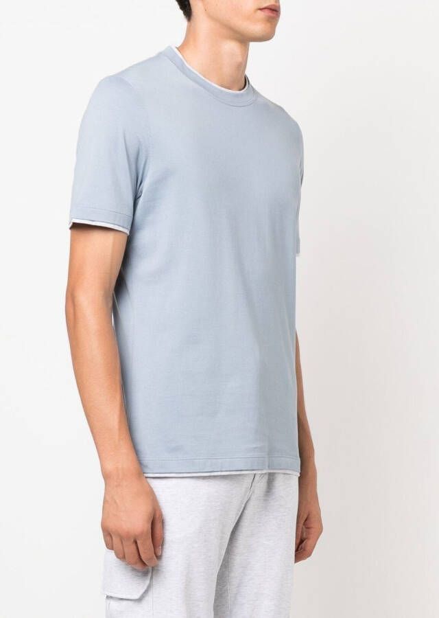 Brunello Cucinelli T-shirt met ronde hals Blauw