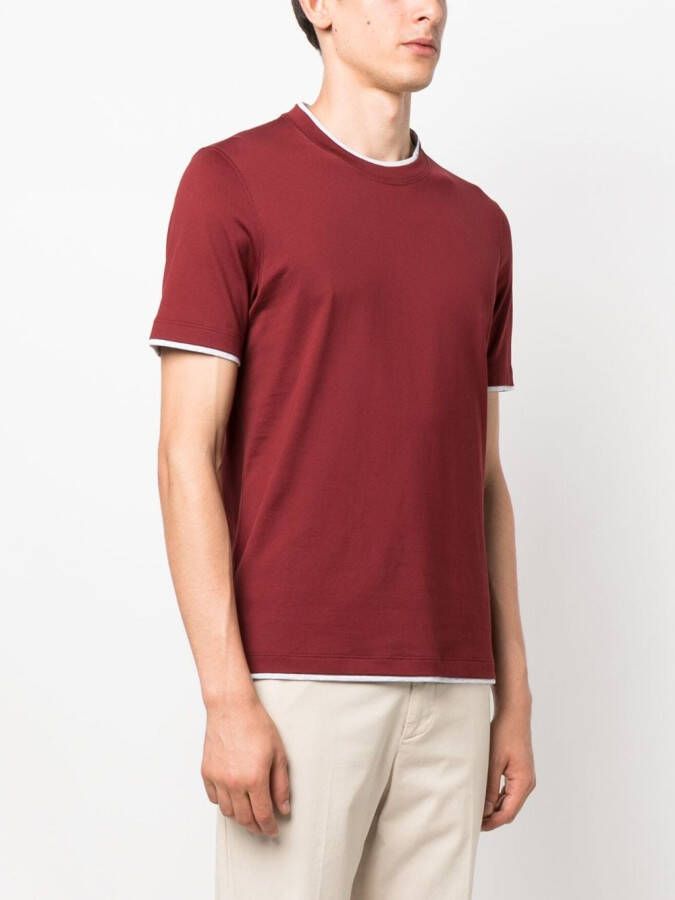 Brunello Cucinelli T-shirt met ronde hals Rood
