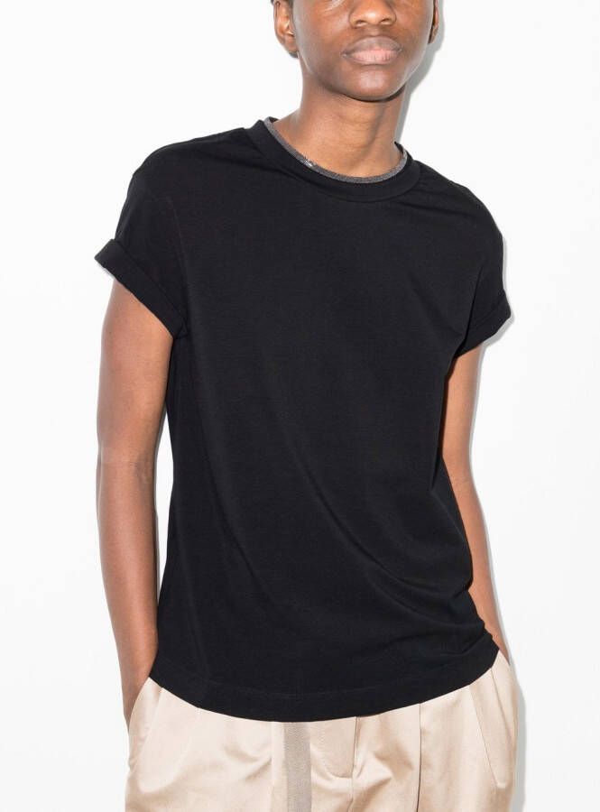 Brunello Cucinelli T-shirt met ronde hals Zwart