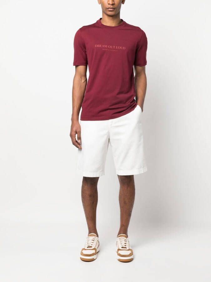 Brunello Cucinelli T-shirt met tekst Rood