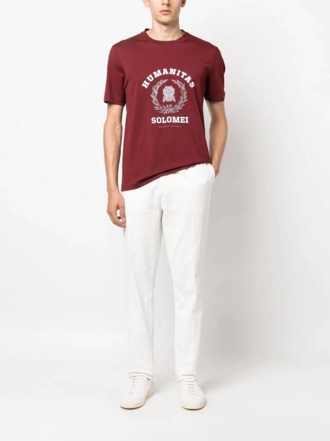 Brunello Cucinelli T-shirt met tekst Rood