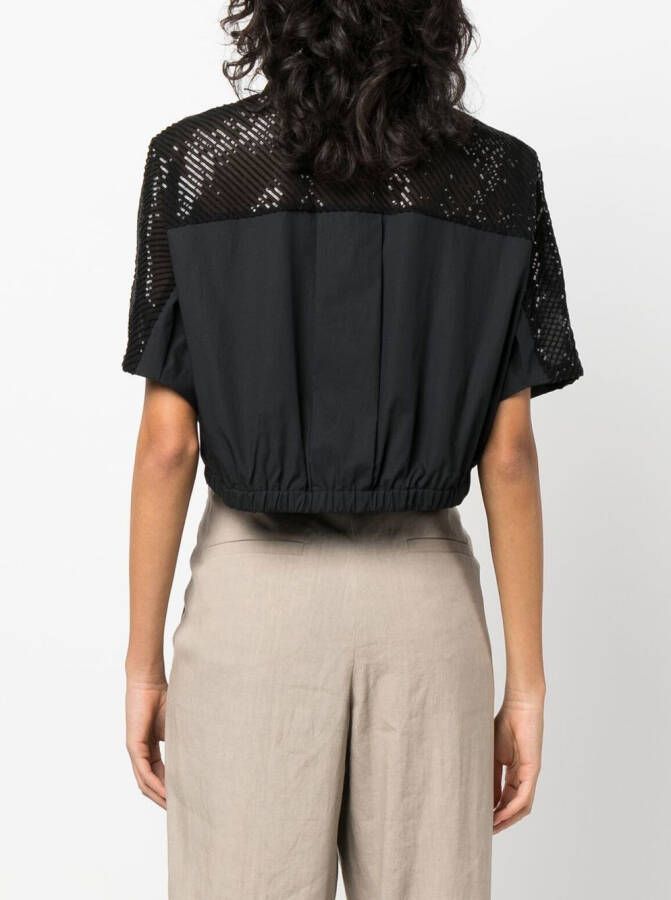 Brunello Cucinelli T-shirt verfraaid met pailletten Zwart