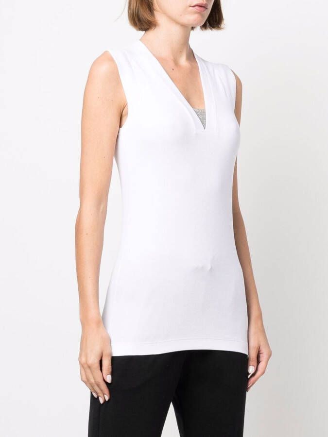 Brunello Cucinelli Tanktop met V-hals Wit