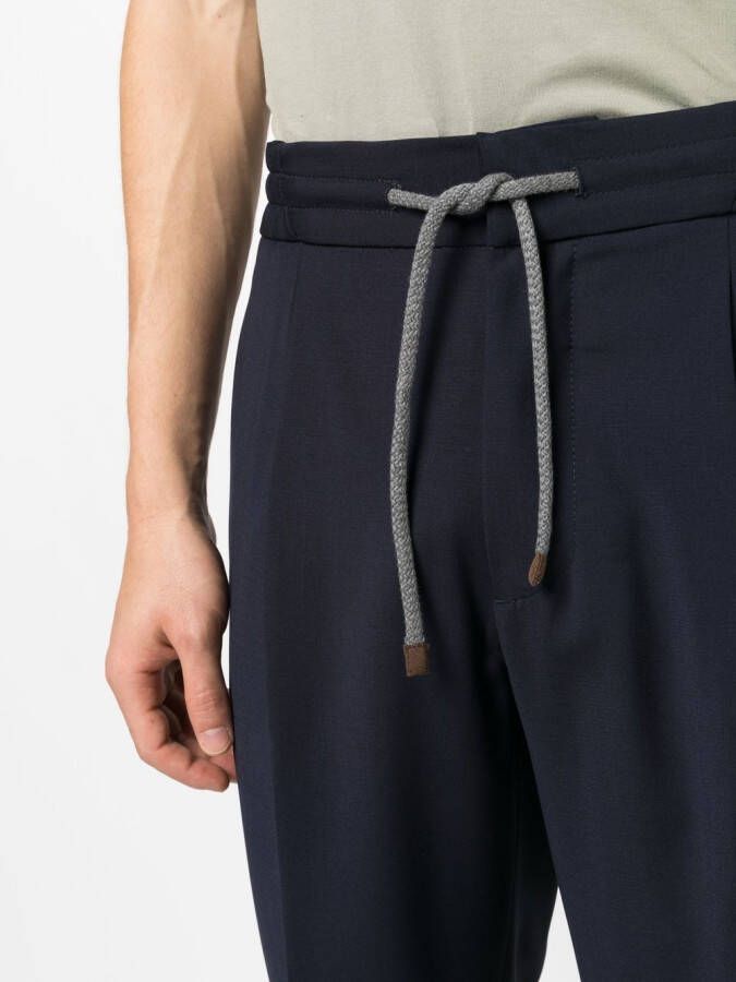 Brunello Cucinelli Broek met toelopende pijpen Blauw