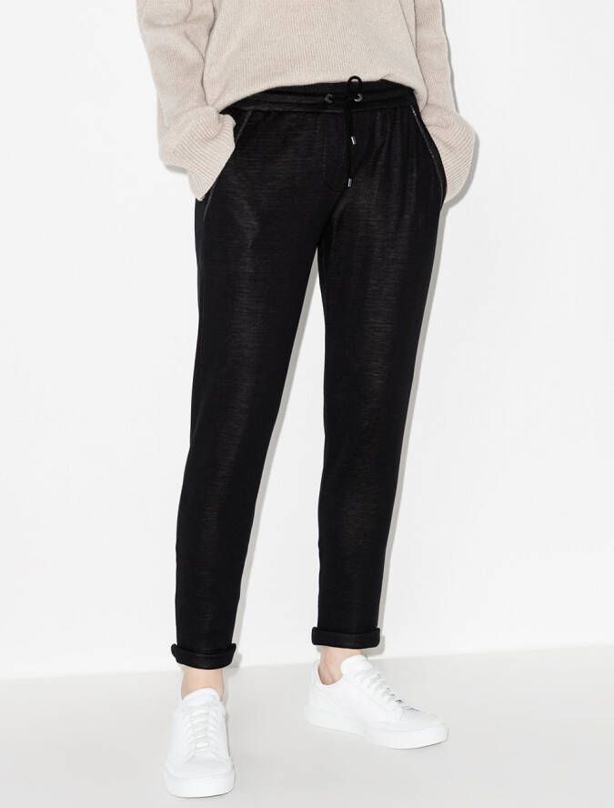 Brunello Cucinelli Trainingsbroek met trekkoordtaille Zwart
