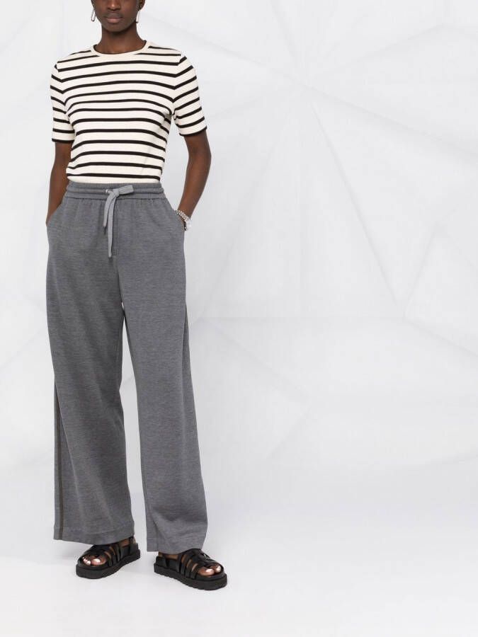 Brunello Cucinelli Trainingsbroek met wijde pijpen Grijs