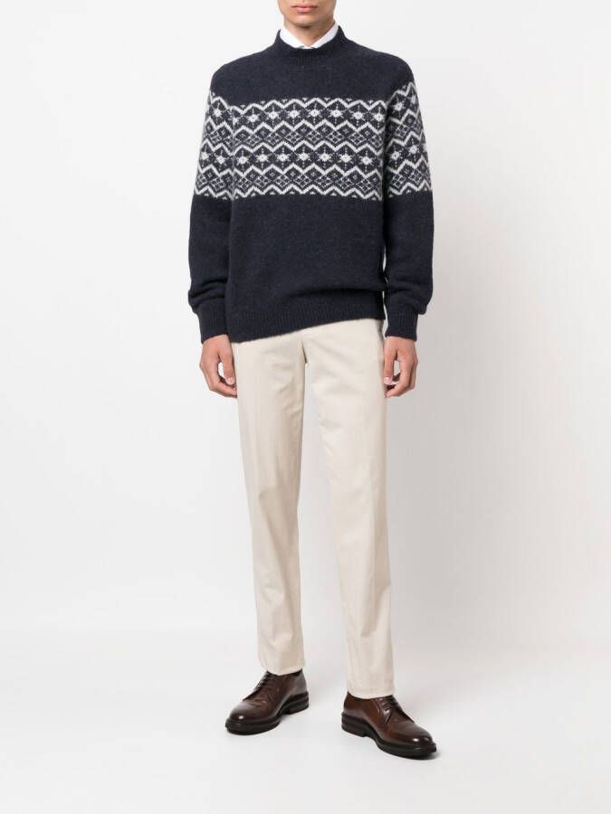 Brunello Cucinelli Trui met patroon Blauw