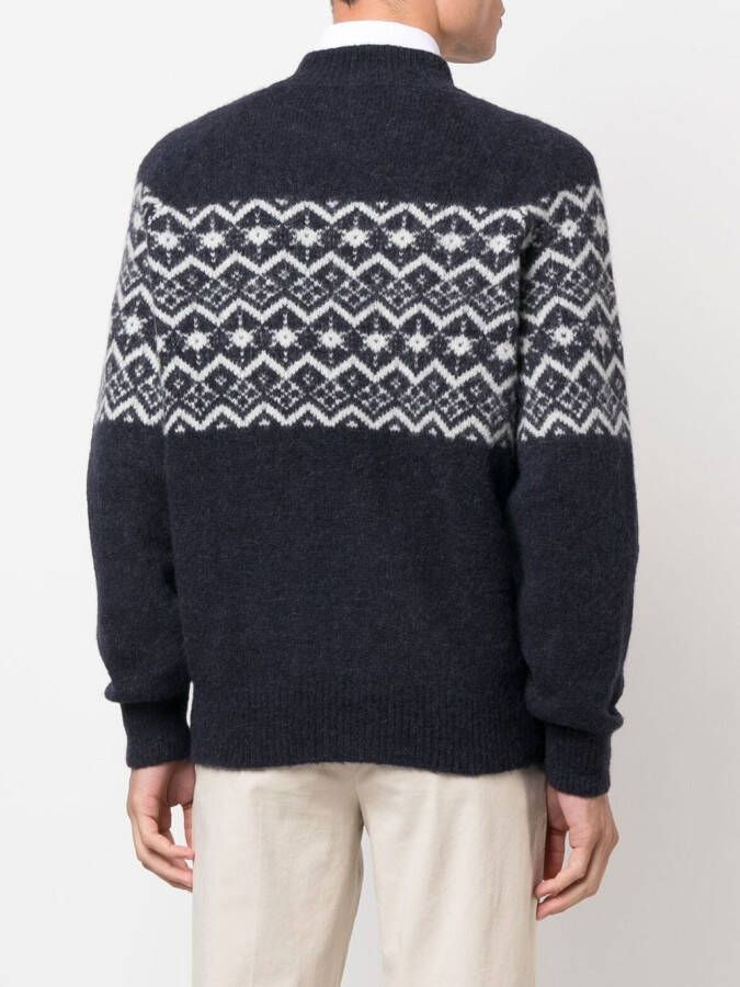 Brunello Cucinelli Trui met patroon Blauw