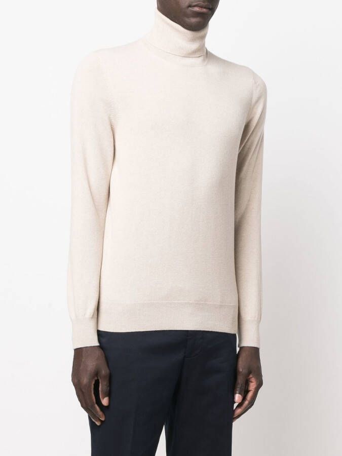 Brunello Cucinelli Trui met trechterhals Beige