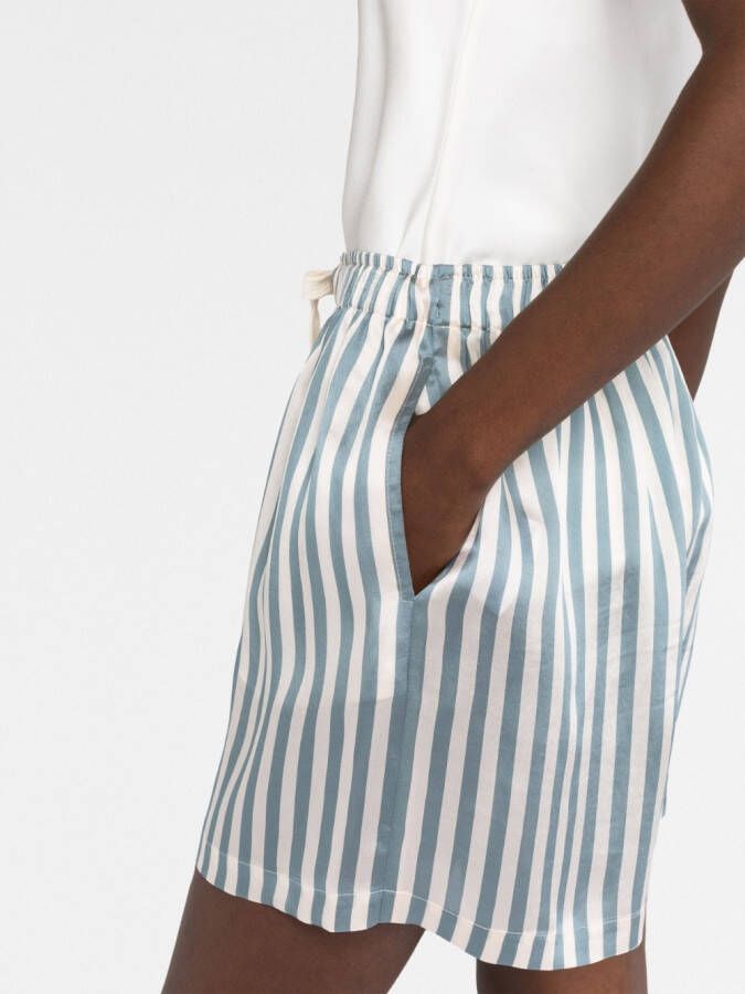 Brunello Cucinelli Shorts met trekkoordtaille Blauw
