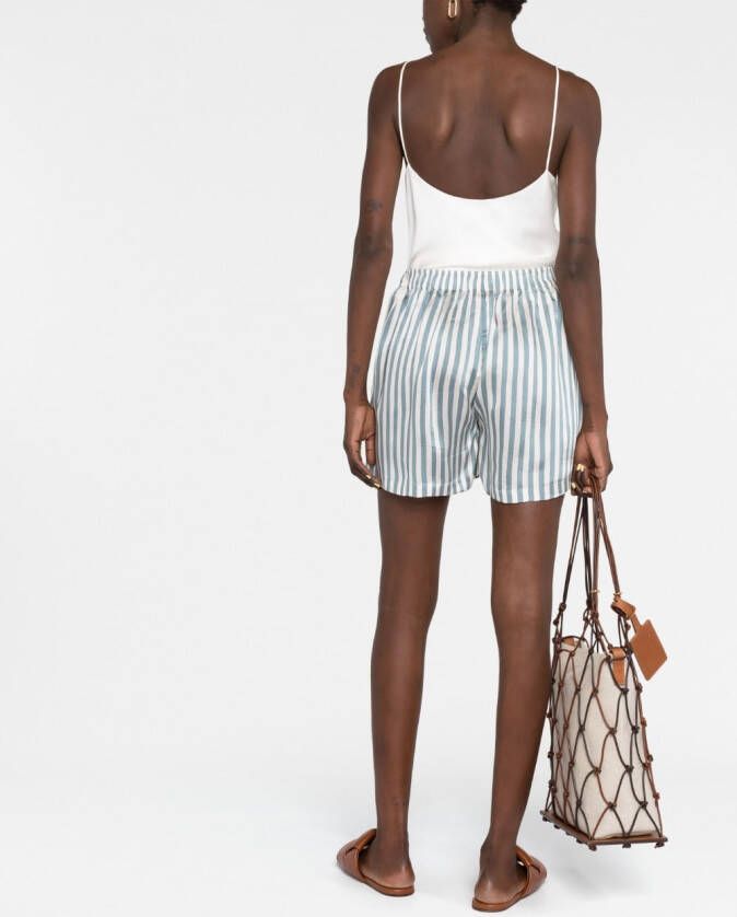 Brunello Cucinelli Shorts met trekkoordtaille Blauw