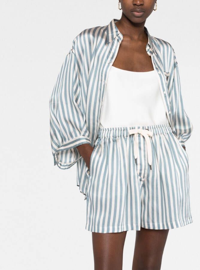 Brunello Cucinelli Shorts met trekkoordtaille Blauw