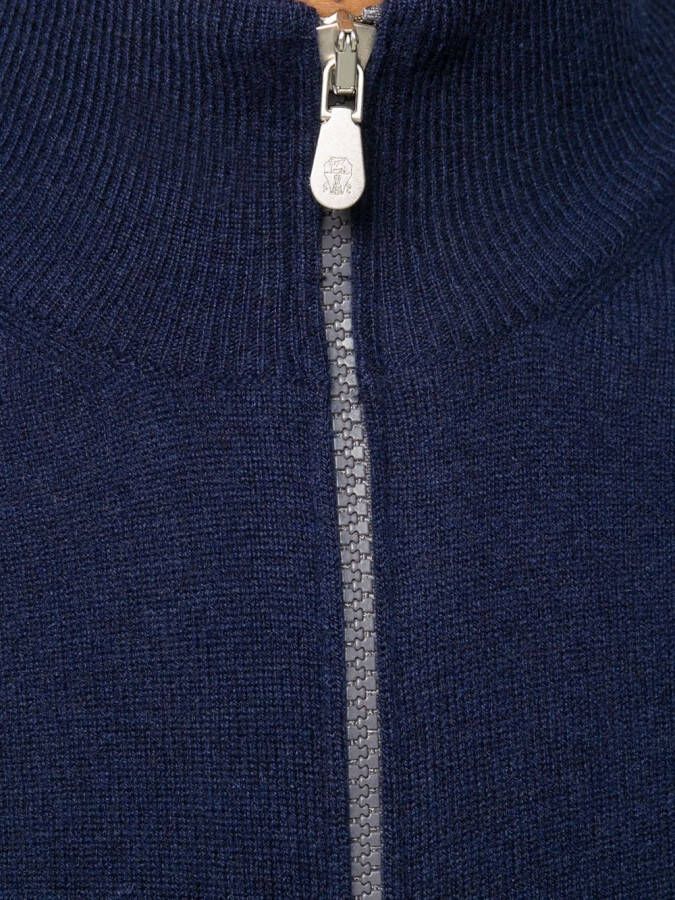 Brunello Cucinelli Vest met rits Blauw