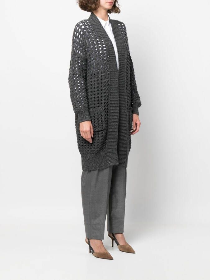 Brunello Cucinelli Vestjas met pailletten Grijs