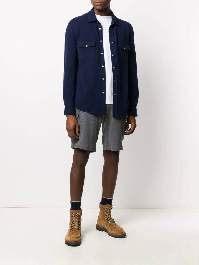 Brunello Cucinelli Wollen overhemd Blauw